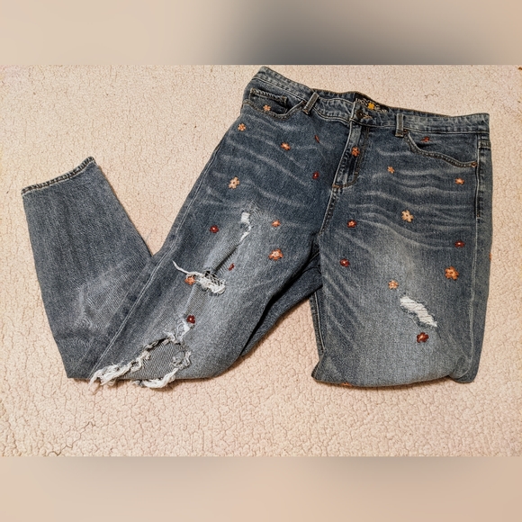 Lucky Brand Denim - Lucky Brand High Rise Bridgette Skinny Jeans size 14/32 Boho Flowers